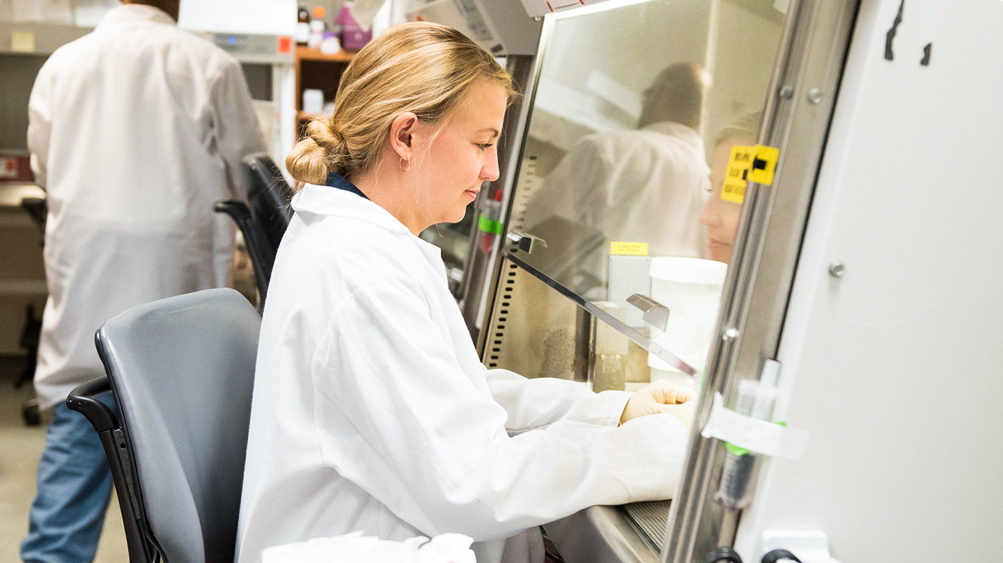 Virologists in the lab at Gladstone