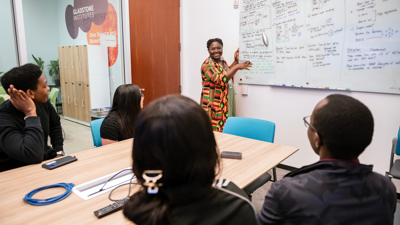 for Catherine Tcheandjieu, DVM, PhD, an investigator at Gladstone Institutes 