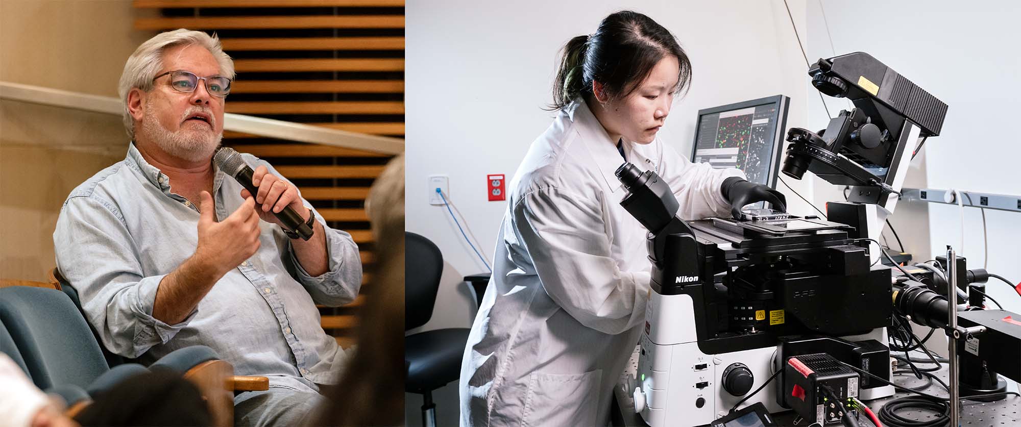 Steven Finkbeiner and scientist Shijie Wang