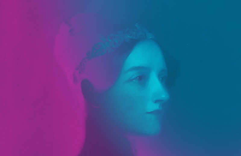 Portrait of Ada Lovelace in purple and blue