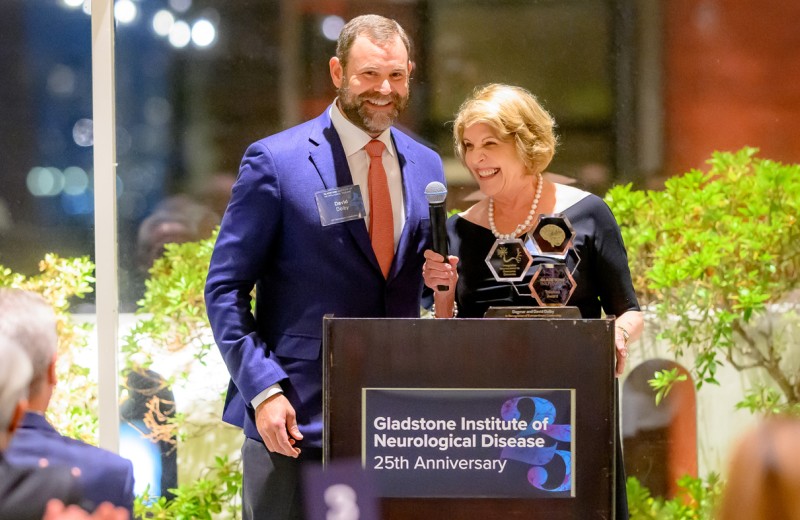 David and Dagmar Dolby at the 25th anniversary dinner for the Gladstone Institute of Neurological Disease