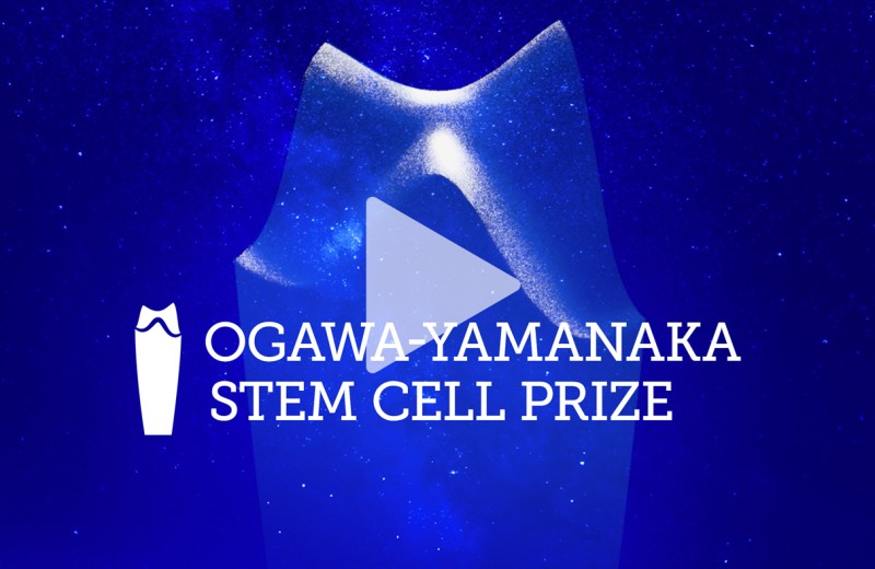 Video poster featuring the promotional design of the 2023 Ozawa-Yamanaka Stem Cell Prize