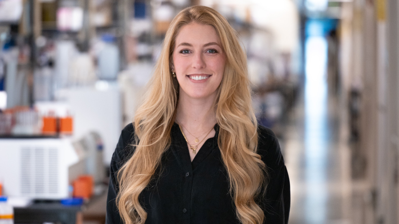 headshot of Cathrine Sant standing in the lab