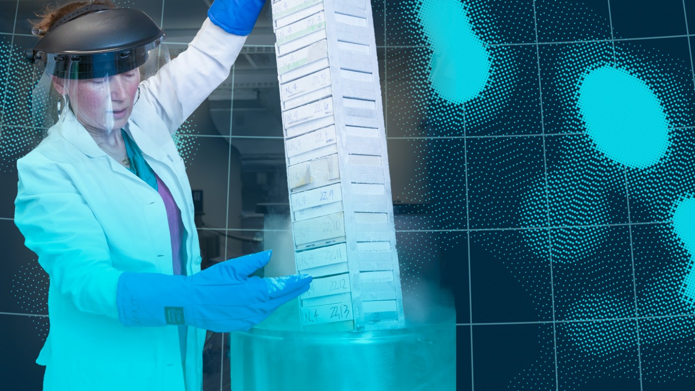 Scientist working in a BSL3 lab