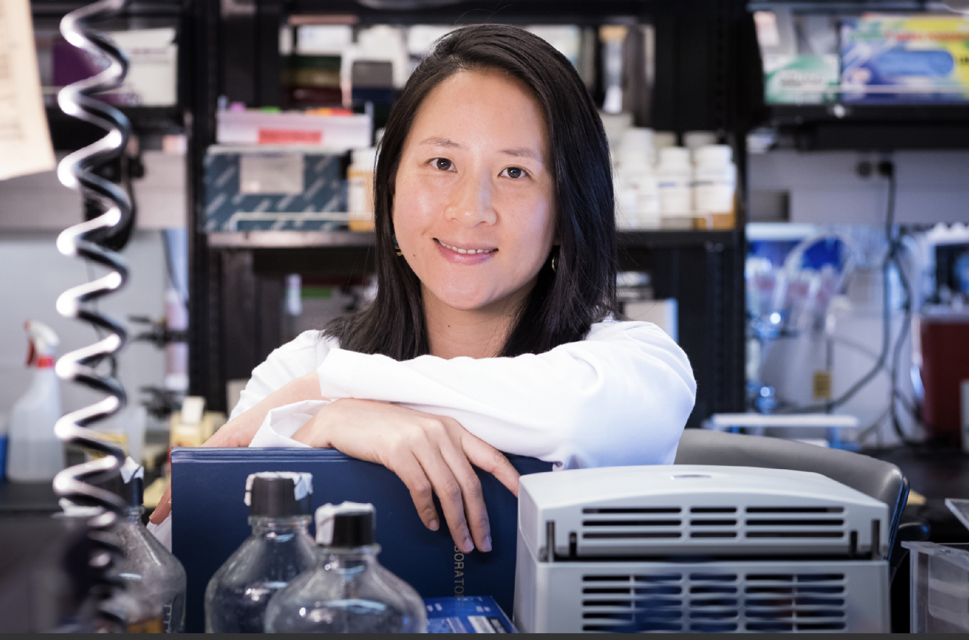 Nadia Roan in the lab